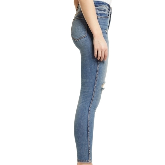 Whetherly Cooper Distressed High Waist Skinny Jeans in Medium Brienz - Picture 3 of 14